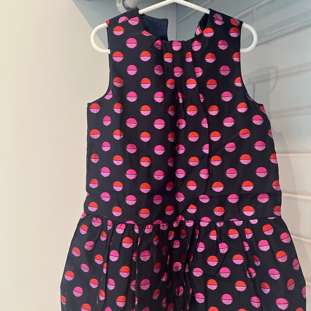 Black Sleeveless Polka Dot Fit-and-Flare Dress - Pink & Red Dots